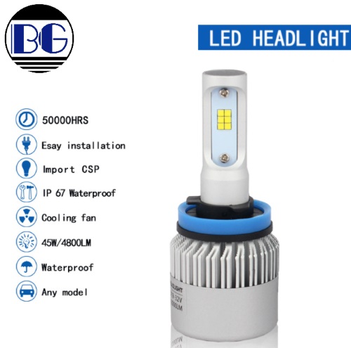 S2 H7 H4 72W 16000Lm 6000K CSP LED Headlight Headlamp Car Light bulb